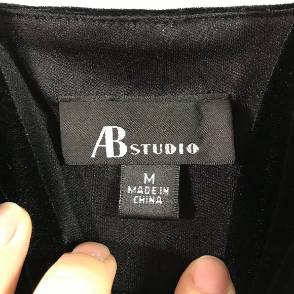 AB Studio LBD Black Sleeveless Midi Dress Evening Holiday - Picture 4 of 10